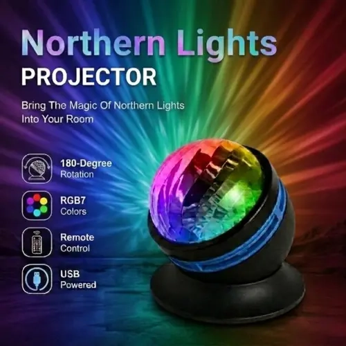 Northern Lights LED Decoration Lamp - Adjustable Multi-Color Futuristic Color Changing Glow Novelty Lighting with 180° Rotation, Remote Control, USB Power, Mood Lighting, Room Decor Accessories for Bedroom