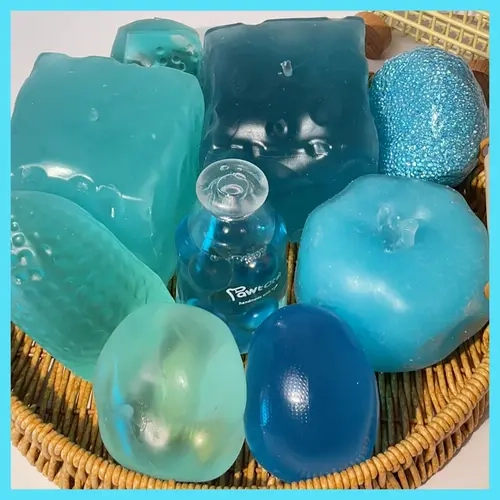 Pawtoto Blue Series Squishy Soft Rubber Squeeze Ball - Back to School Special, Crunchy Squishy Stress Relief Fidget Toy, Gifts for Him, Toys for Grown Ups