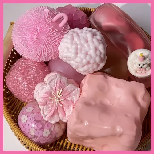 Pawtoto Pink Series Silicone Squishy Stress Ball - Back to School Special, Sensory Fidget Toy, Decompression Squeeze Item for Teens, Stress Relief Unique Gift #TikTokShopBackToSchool