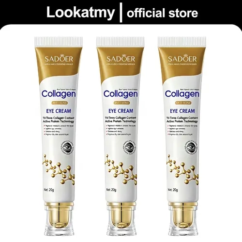 Daily Collagen Eye Repair Cream Squeeze Tube - Under Eye Treatment for Brightening Dark Circles, Reducing Puffiness, Bags & Fine Lines, Anti-Wrinkle Firming Skincare, Squeeze Tube Eye Treatments