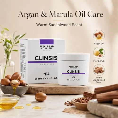 Deep Conditioning Cream Mask with Argan & Marula Oil - Multi-Ingredient Hydration Hair Mask, Deep Conditioning Routine Essential, Frizz & Humidity Solutions, Nourishing Treatment for Dry Coarse Curly Hair, Warm Sandalwood Scent, 258ml Mid-Length Ends Care