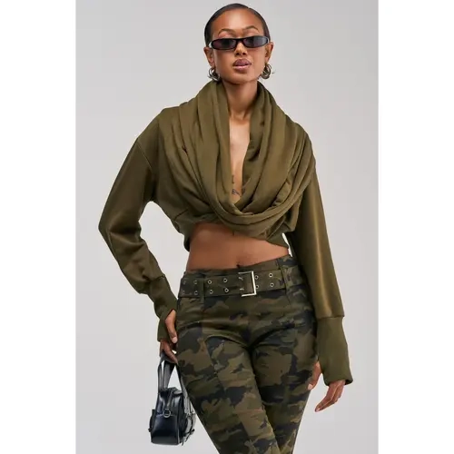 JUST TOO COOL FOR YOU SWEATSHIRT IN OLIVE