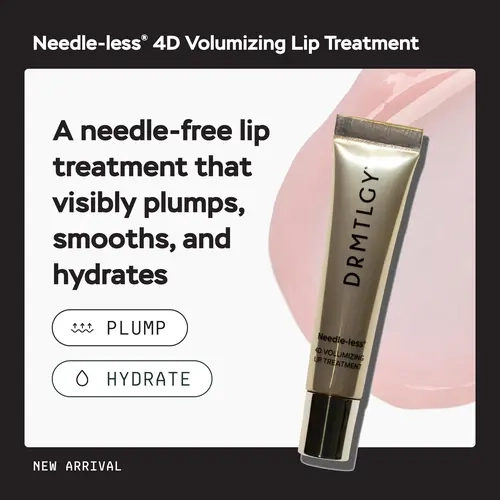 DRMTLGY Needle-less 4D Volumizing Lip Treatment, 0.50 fl oz. Visibly Plumps, Smooths Lip Lines, and Hydrates Lips with Peptides and Pomegranate Flower.