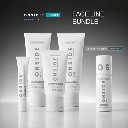 ONSIDE Face Line Bundle | Face Cleanser, Face Moisturizer, Face Exfoliation Wash, Awakening Performance Eye Gel + Free Cleansing Mist