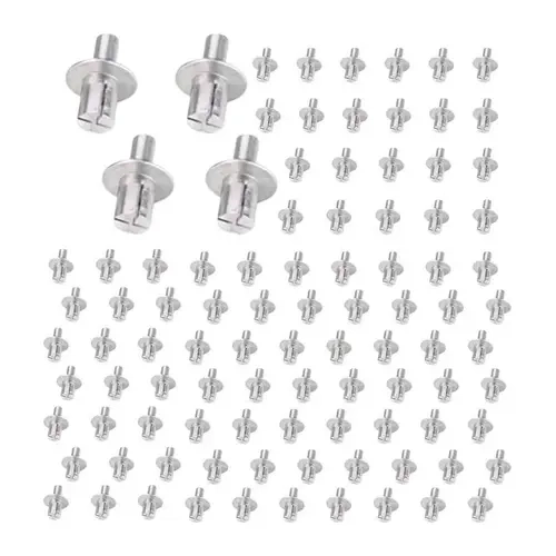 50/150PCS Hammer Drive Rivets, Round Head Aluminum Rivets, Self-Piercing Push-In Rivet Fasteners for Home Repair, Mechanical Equipment & Electronics