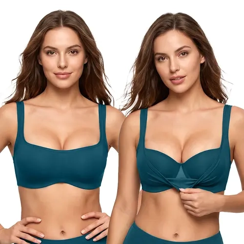 HSIA CoolCurve Unlined Curvy Plus Size Ice Silk Cooling 3D Curved Flexible Double Layer Cup Low Cut Balconette Bra Underwire Support Seamless Free Cut Scoop Square Neck Anti Spillage No Gapping Lightweight Side Smoothing Women Everyday Bra