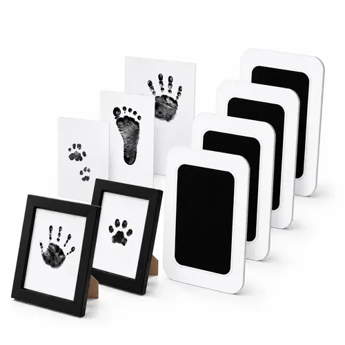 4-Pack Clean-Touch Inkless Keepsake Kit, Mess-Free Safe Ink Pads, 8 Impression Cards, Wall Decor Display Art for Babies & Pets