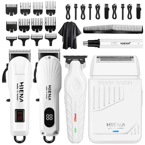 #49 Men’s 5-Piece Hair Cutting Kit - Wireless Trimmer, USB Charging, Digital Display, Grooming Clippers, Cordless Operation - Ideal for Hair Cutting & Shaving, Great Gift for Boyfriends