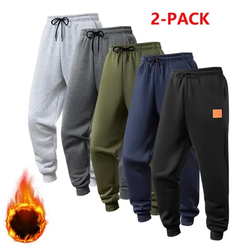 2PCS Men's Solid Loose-Fit Sports Joggers - Male Clothing for Running, Gym Workouts, Hiking (Sports & Outdoor Apparel)