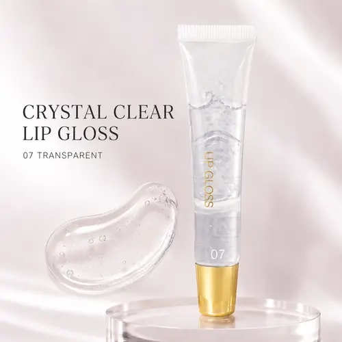 1-Piece Smooth Lip Gloss Cosmetic - Mineral Oil Formula, High-Shine Finish, Daily Juicy Transparent Option Compatible with Lipstick & Lip Liners for Everyday Looks