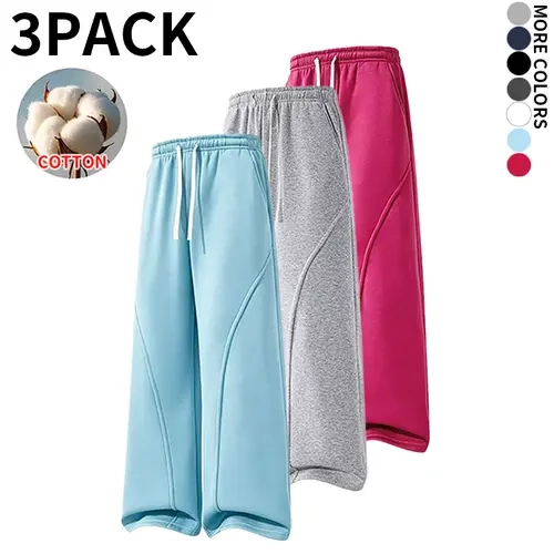 Men's Fleece Thermal Lined Sweatpants Oversize Drawstring Waist Casual Loose Pants for Fall Winter School Season Daily Wear Stylish Menswear adventure wide-leg simple fashion style fit bottom