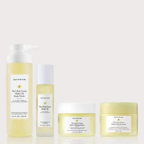 Naturium The Glow Getter Bundle, 4-Piece Glow Getter Body Care, Body Wash, Body Oil, Body Scrub, Body Butter