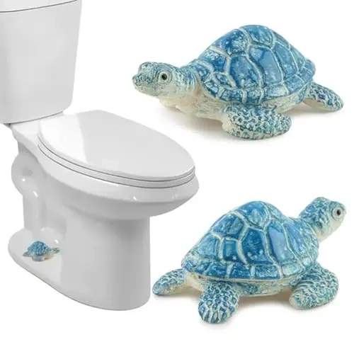2 Pack Turtle Toilet Bolt Covers Decorative, Toilet Screw Cover Caps,  Bolt Hole 1.38'', Bathroom Bowl Bolt Decor, Hides Toilet Floor Bolts, Easy Installation Coastal Bathroom Decor