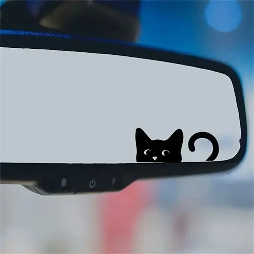 4pcs Cute Cat Tail Car Stickers - Rearview Mirror Decals, Adorable Automotive Interior Accessory for Vehicle Decoration, Stylish Auto Embellishment