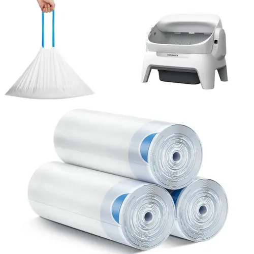 Meowant Heavy-Duty Leakproof Puncture-Resistant Odorless Plastic Liner Bags, Easy Cleanup & Replace Often, Compatible with Meowant MW-SC10 Automatic Cat Litter Box