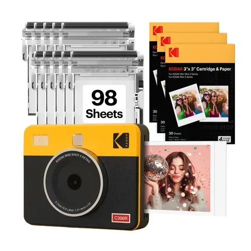 [LIVE] KODAK Mini Shot 3 Retro Camera + 98 Prints Bundle