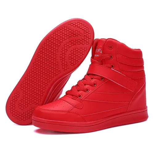 UBFEN Women's High Top Sneakers, Retro-Style Hidden Wedge Heel Fashion Shoes with Removable Height-Boosting Insole, Non-Slip Sole, Elastic Laces and Adjustable Strap Metallic Casual