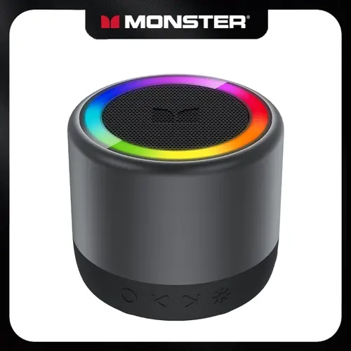 Monster Rechargeable Wireless Speaker - 360° Surround Sound, RGB LED Light Show, TWS Stereo Pairing, Bluetooth 6.0, Loud Bass, High-Capacity Battery, Compact Mini, Party Sound System, Stable Connection, for Outdoor Use, DealsForYouDays Back to School