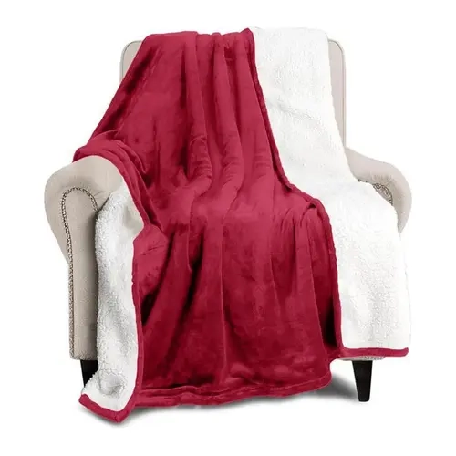 Imperial Homeware Sherpa Blanket, Two-Layer 230 GSM Fleece & 180 GSM Sherpa, Warm Lightweight Throw Blanket for Bed, Couch or Travel, Breathable Long-Lasting, Throw Twin Queen King Sizes, Easy Care