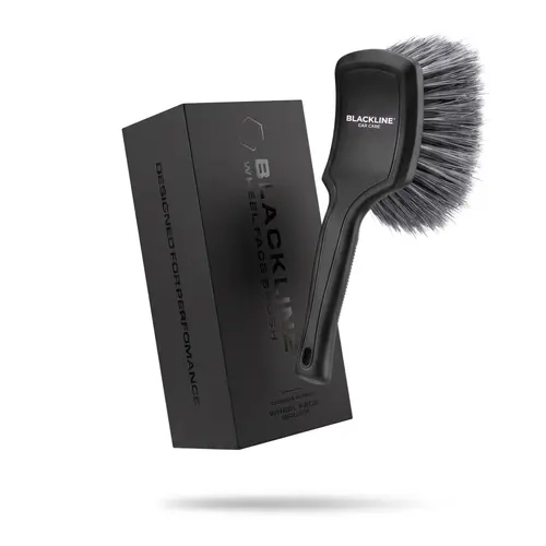 BLACKLINE Wide Head Wheel Face Brush - Soft PVC Bristle Car Accessory with Agitation for Spoke, Lug Area Brake Dust Removal, Safe for Painted, Coated Wheel Finishes (Cars Accessories)