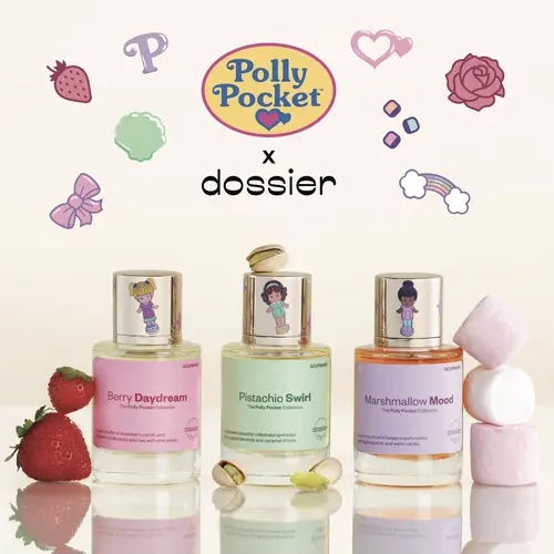 Polly Pocket x Dossier Collection, Women's Perfume, 50ml, Eau du Parfum, Pistachio Swirl, Berry Daydream, Marshmallow Mood