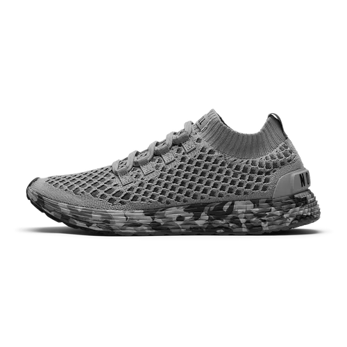 NOBULL Men's Allday Knit Shoe in Gray Jungle Camo - Everyday Walking Sneaker, Comfortable Slip-On Shoe, Casual Trainer