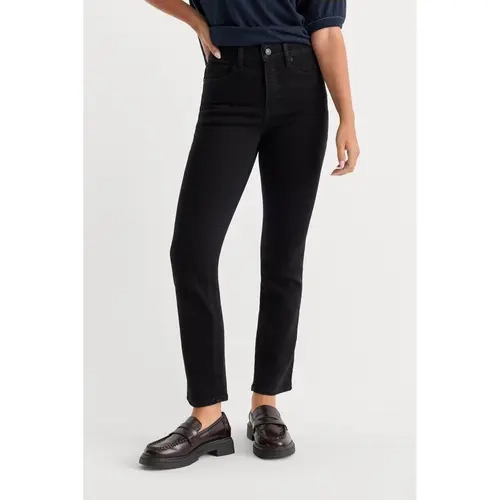 SOFT TECH GOOD PETITE STRAIGHT JEANS|BLACK001