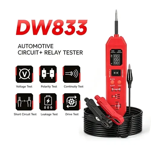 12V-24V Automotive Circuit & Relay Multi-Tester, Handheld Vehicle Electrical Diagnostic Probe Tool for Cars/Trucks, Voltage Polarity Continuity Short Circuit Detector for Auto Repair, Handheld Tool
