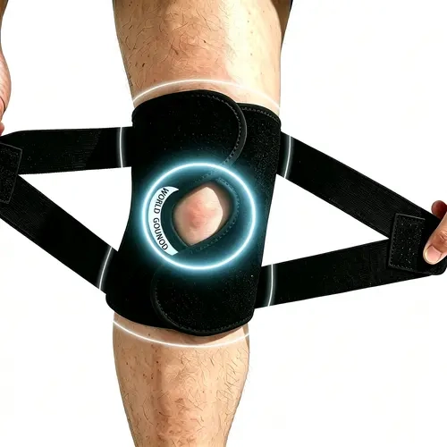 GOUNOD Meniscus Knee Brace - Neoprene Blend Adjustable Wearable Sports Sleeves & Support, Side Stabilizers, Double V Straps, Multi-Size, Unisex, Ideal for Workouts, Daily Activity (1 Piece)