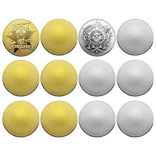 12 Pcs 40x3mm Threaded Edge Brass Coin Blanks - Laser Engraving Challenge Blanks with Acrylic Box, for Crafters, Personalized Crafts & Gifts