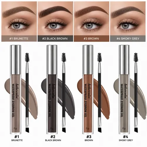 Newly Upgraded 4-Color Waterproof Eyebrow Glue – Waterproof, Non-Fading, Long-Lasting Pigment for Precise Brow Definition & Effortless Wild Brow Looks - Easy-to-Use Makeup Tool for Women, Cosmetics, Eyebrow products