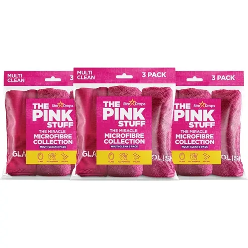 The Pink Stuff Miracle Microfibre Cloth Collection, 9 Count Kit