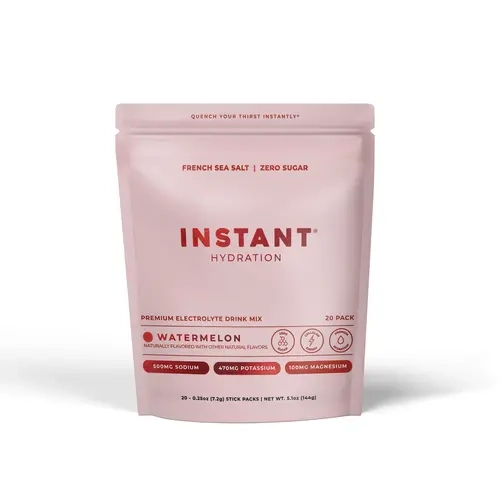 Instant Hydration - Pack 20-Sticks - Zero Sugar, Organic, Daily, Premium Salt Electrolyte Drink Mix Sticks - Deep Cellular Hydration, Assorted Fruit Flavors, Mineral Algae-Sourced Calcium, Magnesium, Potassium,  Sodium