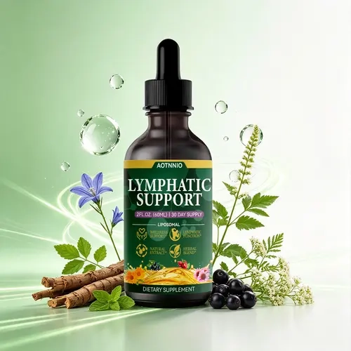 11-in-1 Natural Lymphatic Support Drops for Men & Women | Supports Daily Cleansing, Immune Health & Overall Wellness | Echinacea Root, Elderberry, Plantain Leaf, Blue Vervain, Yarrow Flower & Thyme Leaf Herbal Blend