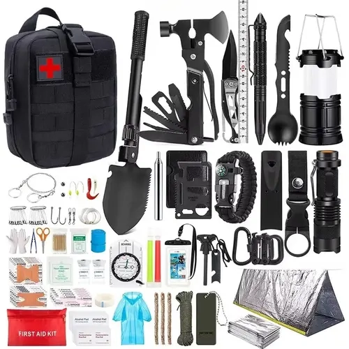 250-Pcs High Capacity Emergency Kit with Utility Pack, First Aid Supplies, Emergency Tent, Hunting Gear, for Outdoor Adventure, Men’s Gift, High Capacity Emergency Kits