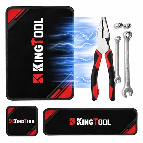 Kingtool 3PC Flexible Magnetic Tool Mat & Tray Holder - Magnetic Tool Tray, Flexible Magnetic Mat, PVC & Non-Slip for Garage Workshop, Auto Repair Tools fathersdaygiftideas