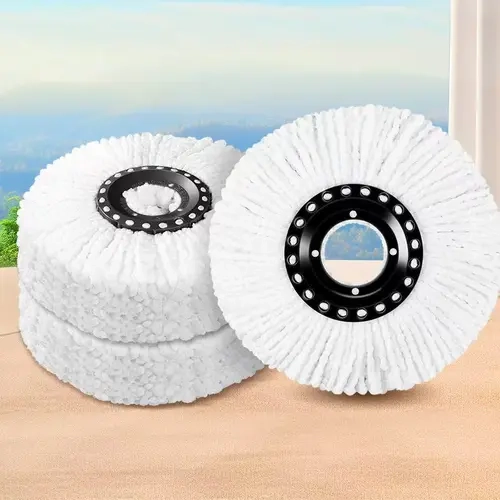 Microfiber Round Mop Heads 2/4/6 Pieces 6.29inch Spin Mop Replacement Refill Cleaning Accessories-NOT Suitable for All Styles