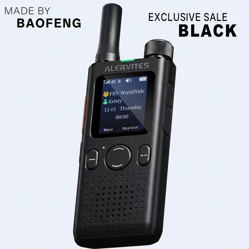 (Baofeng x Alervites ) AT1 4G Global PoC Walkie Talkie | Lifetime Free, No Monthly Fees | Unlimited Groups | Join 400+ Global Community upon Purchase | Create Your Own Community | Camping / Hunting / Fleet / Team Management
