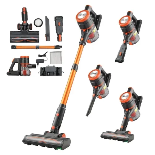 【Auction】【Opantalk Only】VEVOR Cordless Stick Vacuum Cleaner - Cordless Vacuum with 40KPA Suction, HEPA Filter, V-Shaped Roller, Multiple Cleaning Modes, Rechargeable Anti-Tangle Design, LED Display