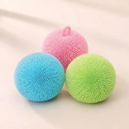 Pawtoto Fluffy Puff Sensory Squishies Toy - Handcrafted Squeeze Ball, Unisex Anxiety Relief Stress Reliever for Above 12, Cool Gifts for Adults, Summer Vibes Novelty Toy