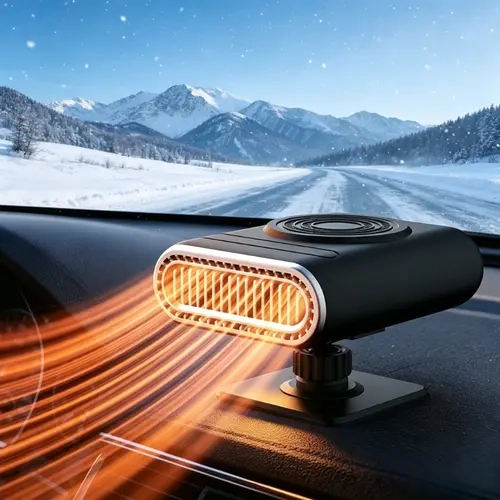 JOYTUTUS 12V Portable Car Heater - 12v Power, Adjustable Defogging Windshield Demister, Easy-Install Window Defroster for Cars/Trucks with Heating Function
