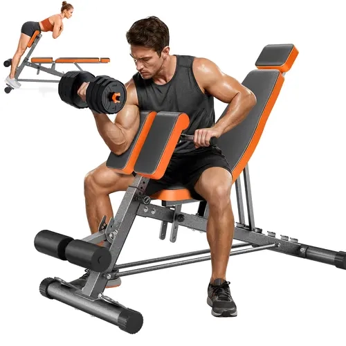 Multi-Functional Roman Chair,  1000 Lb Capacity Weight Bench for Home Gym, Back Extension Machine, Built-in Dip Station, Targets Back, Glutes, Abs & Core.