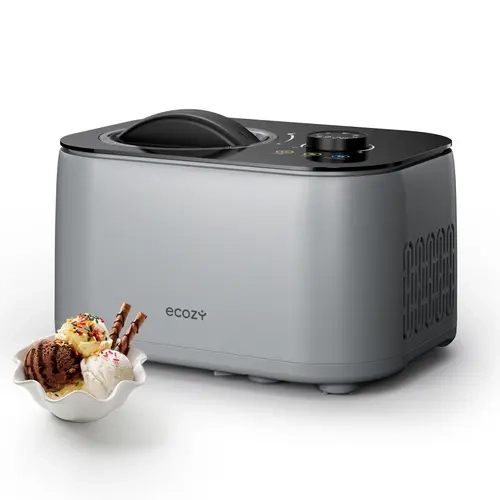 ecozy 4-in-1 1.06Qt Soft & Hard Ice Cream Maker, No Pre-Freezing, Keep Frozen For 1 Hour, Large-Capacity Mix Tank, Hard-Scoop & Soft Ice Cream & Slushie Machine & Frozen Yogurt Machine with 5–60 Min Adjustable Time, Easy-Clean Design, for mom, kitchen