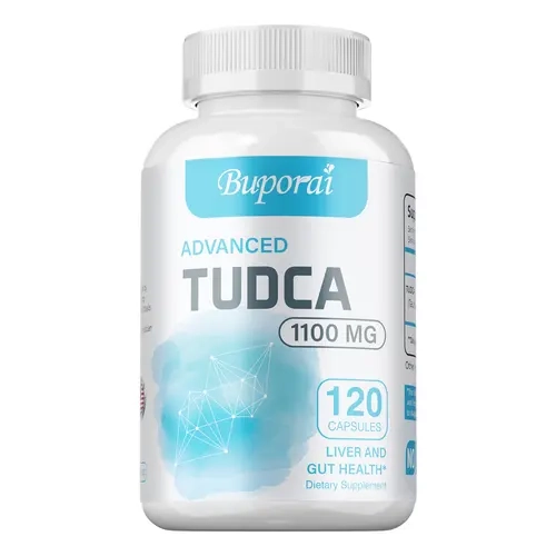 Buporai TUDCA dietary supplement (60 or 120 capsules per bottle) supports nutrient absorption and promotes liver and gut health.