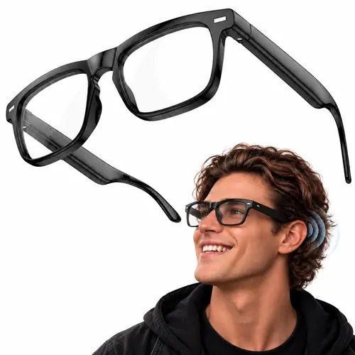 M15 Pro AI Smart Glasses with Bluetooth 5.4, Open-Ear Audio, ENC Clear Calls, Lightweight 33.3g Smart Eyewear for Music, Calls, Work & Travel