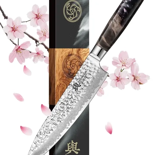 8-In Japanese-Style Gyuto Chef Knife, 67-Layer Damascus Steel with AUS-10 Core, Ergonomic Resin Handle, Included Gift Box, Ideal for Thanksgiving, Christmas Gifting (Kitchen Knives)