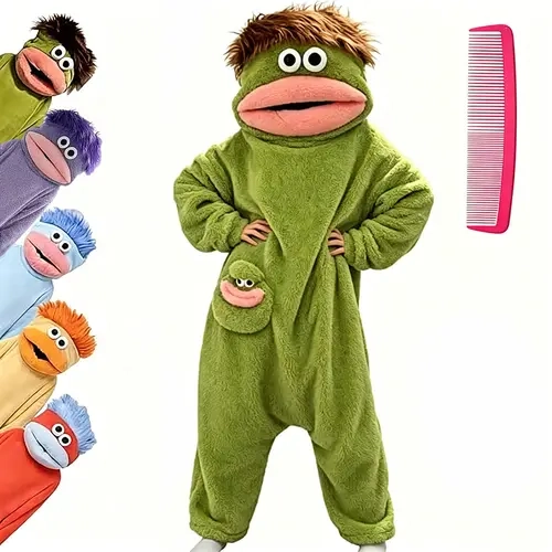 Green Msrlassn Cute Pajamas Wearable Blanket Hoodie for Women Men,One Size for Women Men