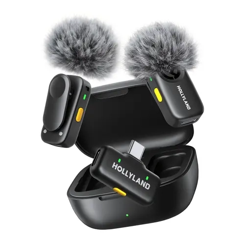 Hollyland LARK A2 Wireless Lavalier Microphone for iPhone & Android, Clip-On Mini Mic with AI Noise Cancellation, 48kHz/24-bit Audio, Plug & Play for TikTok, Vlogging & Live Streaming