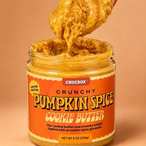 Chocbox Limited Edition Pumpkin Spice Cookie Butter Dip Spread - Glass Jar, Spiced Blend, Wheat Flour Pantry Preserve