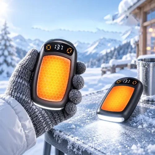 2-Pack Rechargeable Emergency Hand Warmers with USB-C Fast Charging, COB Light, Digital Display, Double-Sides Heating, 12hrs Long-Lasting Warmth, Pocket-Size Magnetic Pair, Ready for Camping, Hiking, Skiing, Winter Gifts for Friends,sohochic